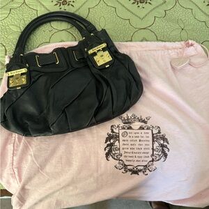 Juicy Couture Black Shoulder Bag with Gold Accents